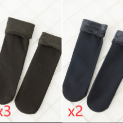 THERMOSOCKS, les chaussettes thermiques à intérieur velours - Set 5 paires (3 paires Marron, 2 paires Vert)